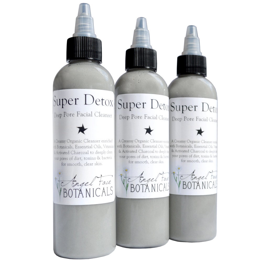 Super-Detox - Organic Deep Pore Facial Cleanser with Activated Charcoal and Argan Oil - Top Selling Face Wash - NEW Larger Bottle 4.85 oz