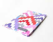Notepad Organizer - Art Deco Floral in Purple, Aqua, Red and Pink,  List Take Portfolio