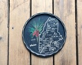 Vintage Metal Souvenir Tray /  Maine, New England