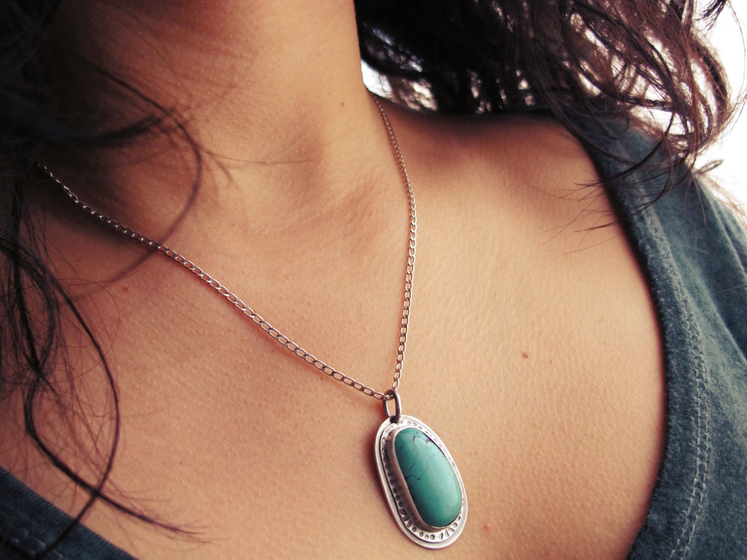 Impressions Charm- turquoise and sterling silver ring.