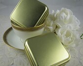 TEA - Gold Metalic Tea Tin  - Supply - Holds 1.75 oz. of tea - 2.10