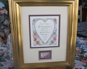 Mother's Day - Vintage Print with Vintage Stamp - 8x10 - Framed