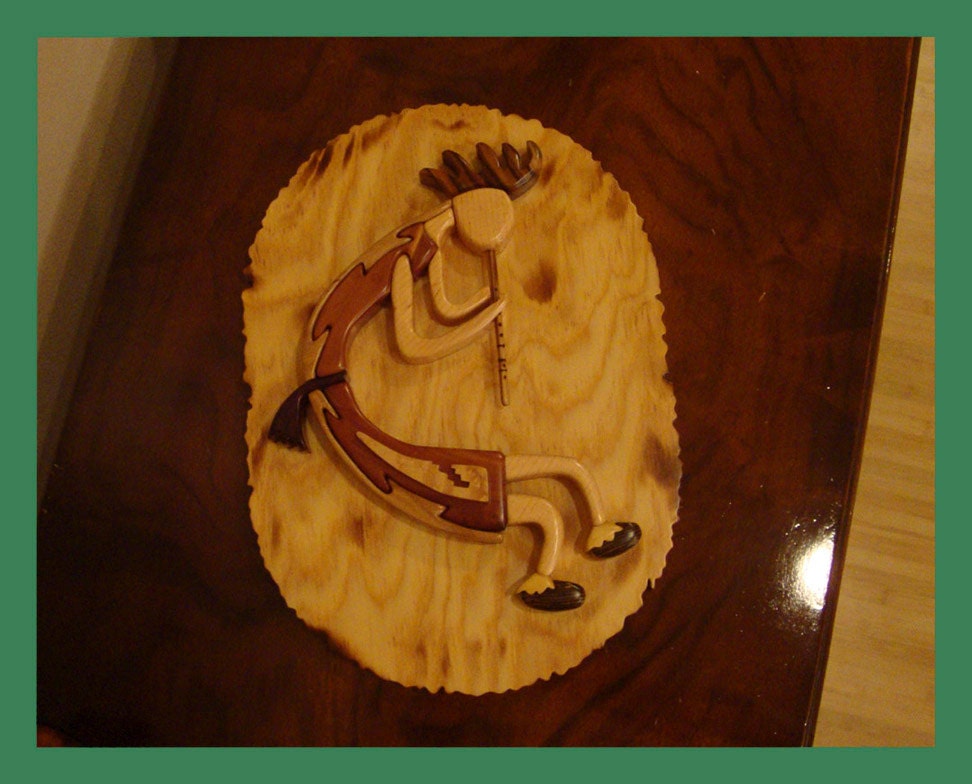 Kokopelli Intarsia Wood Art/Coupon