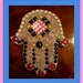 Shabby Chic Vintage Style Stained Glass Mosaic Hamsa OOAK