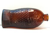 SALE PRICED Amber Fish Bottle Wheaton Doctor Fischs Bitters Millville New Jersey - WhispersFromThePast