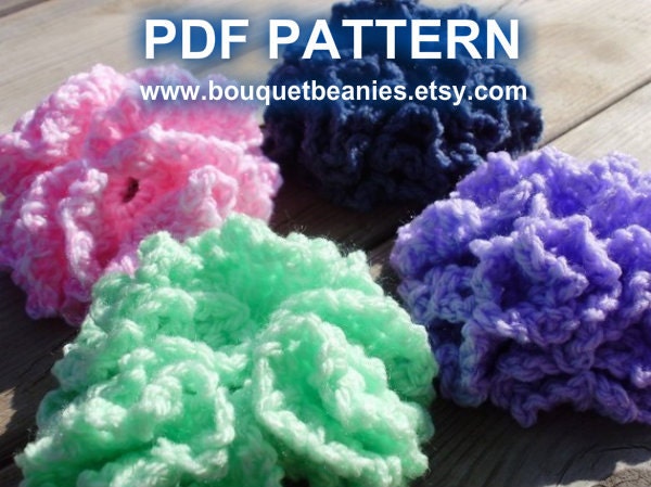 PDF Crochet Pattern - Carnation Flower Applique Motif Crochet PATTERN