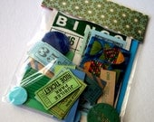 Vintage  Ephemera Pack Blue Green, Altered Art, Collage, Mixed Media, Scrapbooking Kit, Supplies Lot