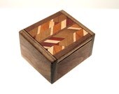 Handcrafted Wood Ring Box Walnut Wood with Laminated Top