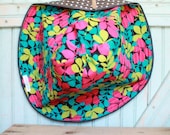 Bold Floral Sun Hat - Reversible Womens Wide Brim Shady Summer Hat - Fuchsia Lime Flips to Organic Chocolate Polka Dot