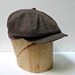 Men's Newsboy Cap in Vintage Brown Herringbone Wool - Made to Order in Your Size