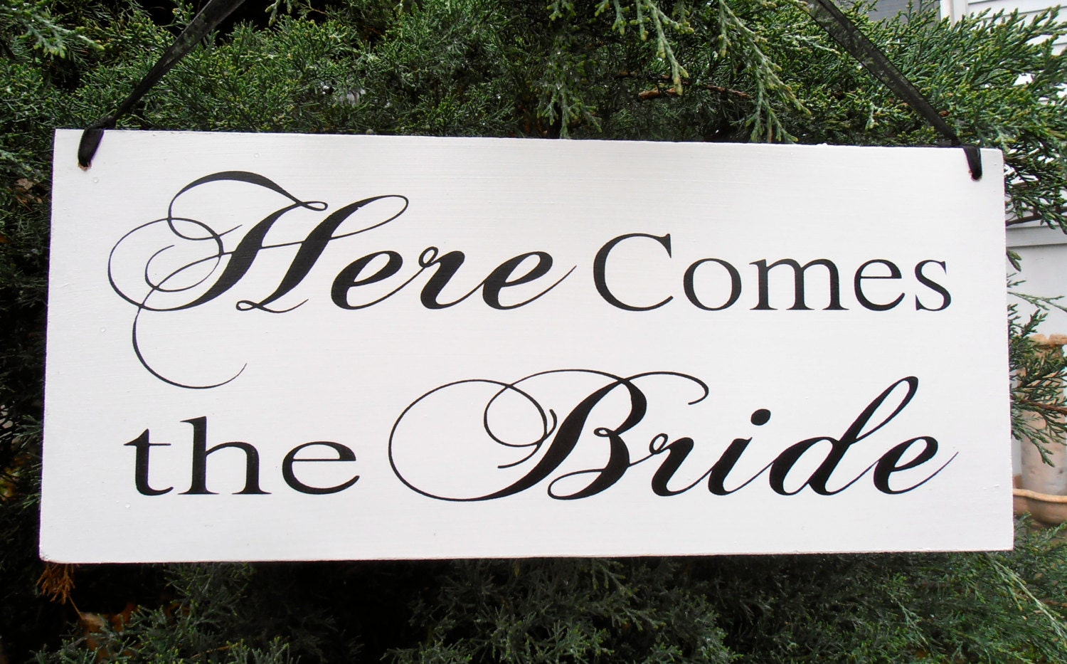 Here comes your bride Wood Sign Decoration Here comes the bride Ring bearer Flower girl