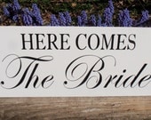 Here Comes The  Bride Wood Sign Decoration Here comes the bride Ring bearer Flower girl