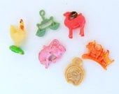 Vintage Celluloid Cracker Jack Prize Gumball Charm Lot of 6