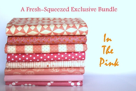 a fresh-squeezed exclusive half yard bundle (in the pink)--misc. designers--8 pieces--4 yards total