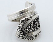 Solid Sterling Silver Spoon Ring Size 6 - 12 Rose Point Wallace