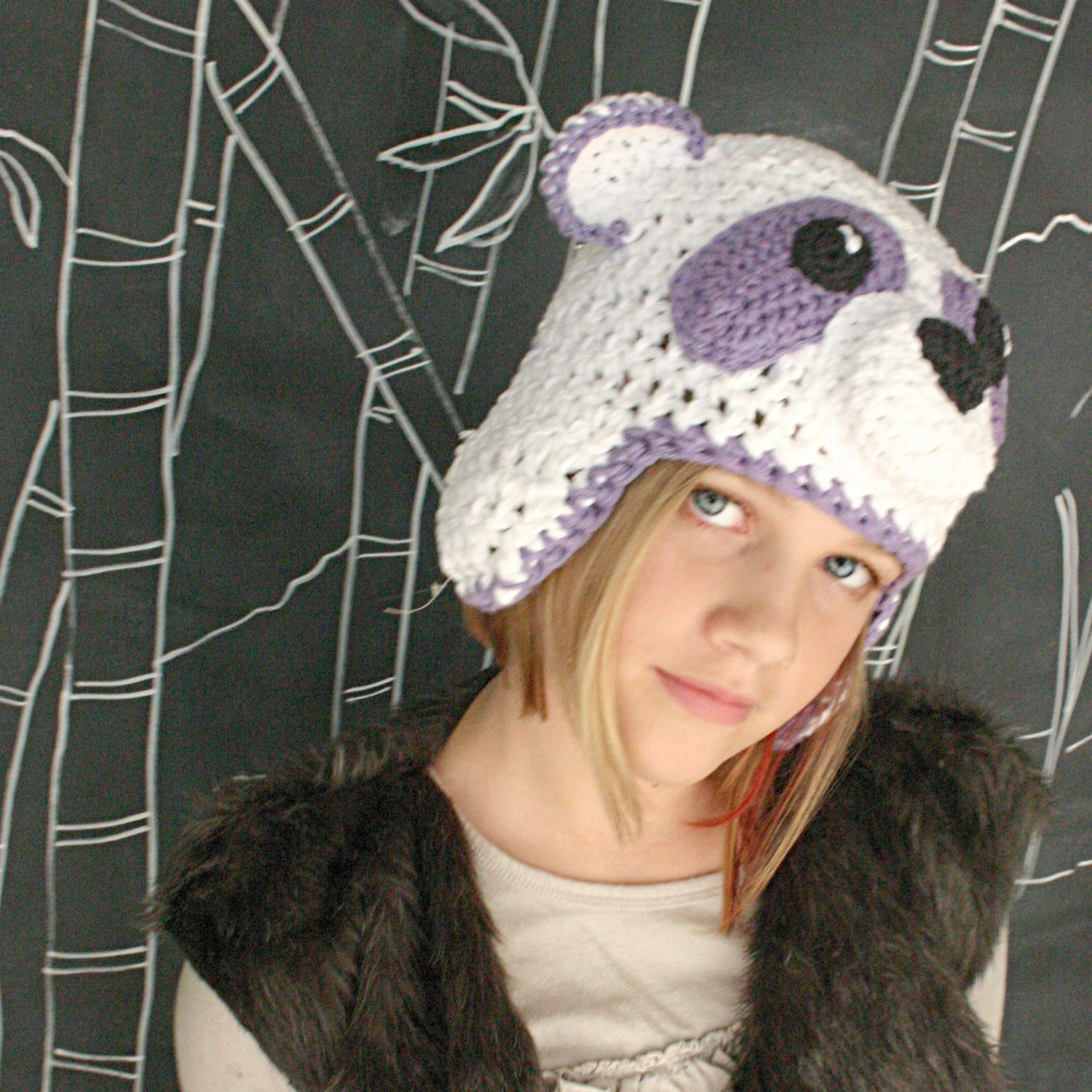 Panda Hat with Ear Flaps