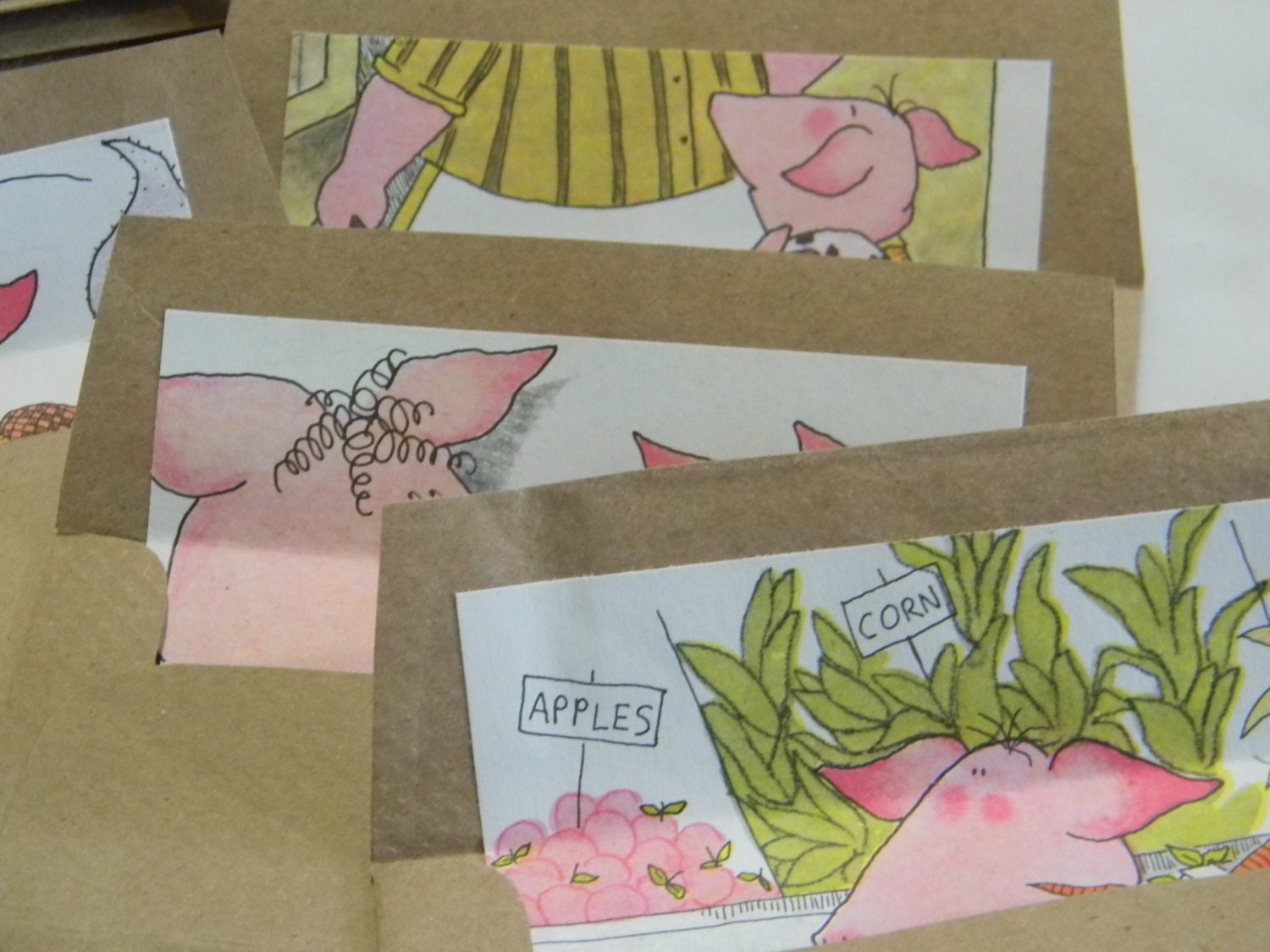 Piggy handmade envelopes