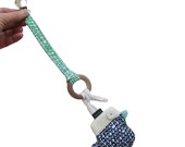 The NEW ORGANIC Bird- rattle-teething ring with toy and pacifier clip