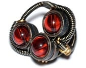 Steampunk Jewelry - Ring - 3 Red - SIZE 8 ONLY