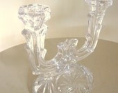 Vintage Glass Candelabra Candle Holder