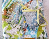 SALE - farmhouse baby quilt, lap quilt, bunting set - echo home goods quilt no. 31 and bunting set  - Ready to Ship