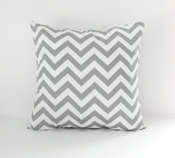 Chevron Pillow Cover Gray Decorative Pillows 20x20 Cushion Covers