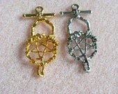 2 Pentagram Clasps Toggle Gold Silver Findings Supplies Jewelry Beads Wiccan Pagan Metaphysical