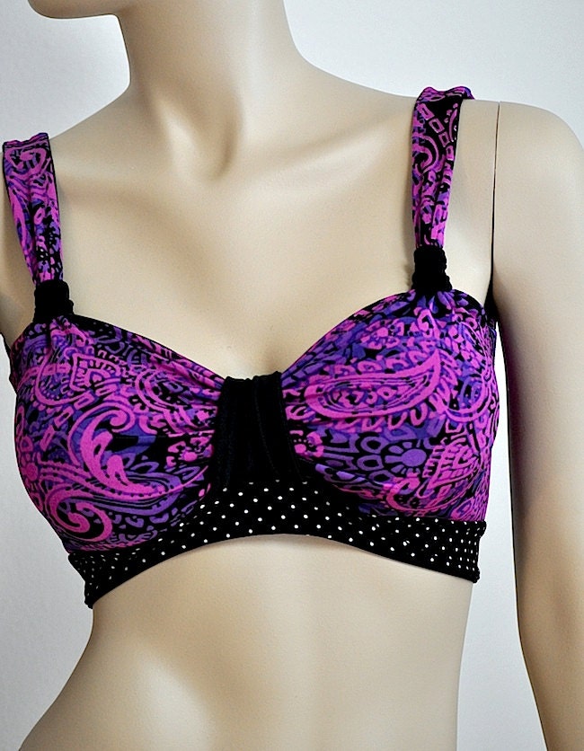 Hot Yoga Top Purple Paisley Item 4323