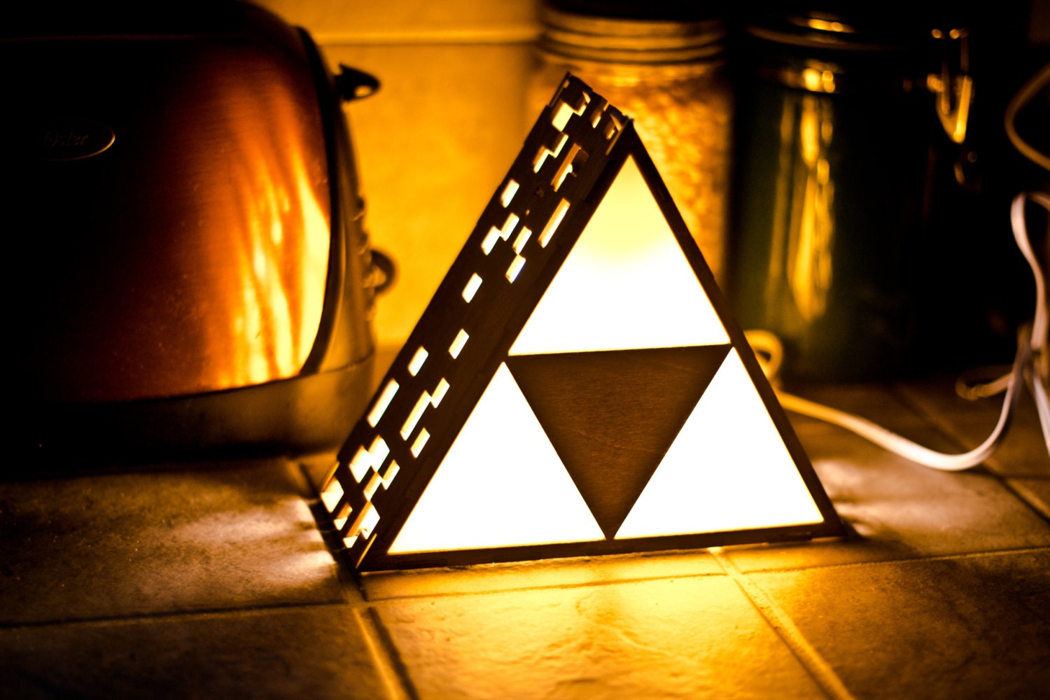 Zelda Triforce Lamp MINI - Hanging or End Table