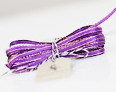 Purple Sparkle Satin Twine Ribbon 5 yards