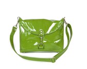 Clutch in Peridot Green Patent Leather - Made to Order
