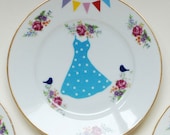 Polkadot dress vintage breakfast plate