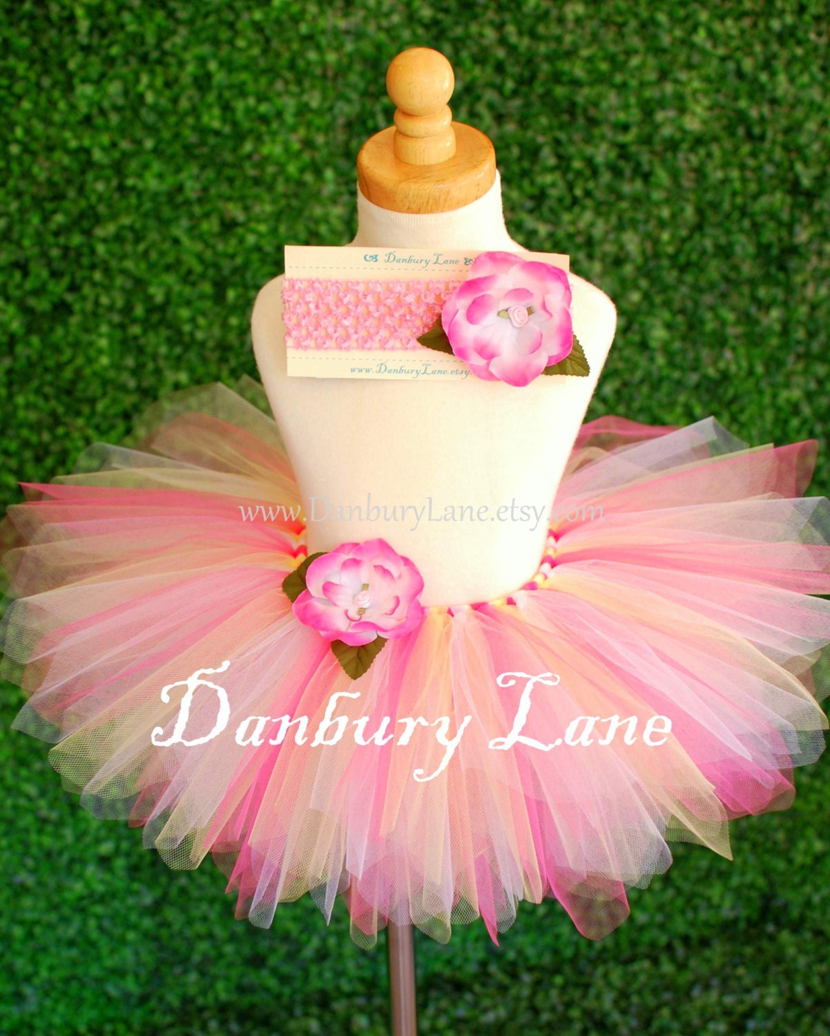 Baby Tutu only, pink yellow and white, fairy flower princess and Birthday skirt, choose from 0,3,6,9,12,18,24 months -ELISA WOODLAND FAIRY