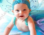 Baby Tutu ONLY, purple, jade green, and turquoise, Halloween and photo prop or 1st birthday, choose your size up to 24months -JADE FLOWERS