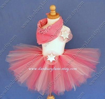 Cowgirl Birthday Tutu set, Toddler girls Halloween Costume, western dress up, you choose size 2t, 3t, or 4t -PINK COWGIRL BALLERINA