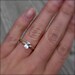 Emerald Cut White Sapphire Twig Ring in Recycled Gold