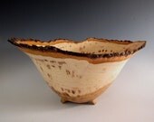 Natural Bark Edge Hickory Wood Turned Bowl - Home Deco - Wedding Gift - Father's Day
