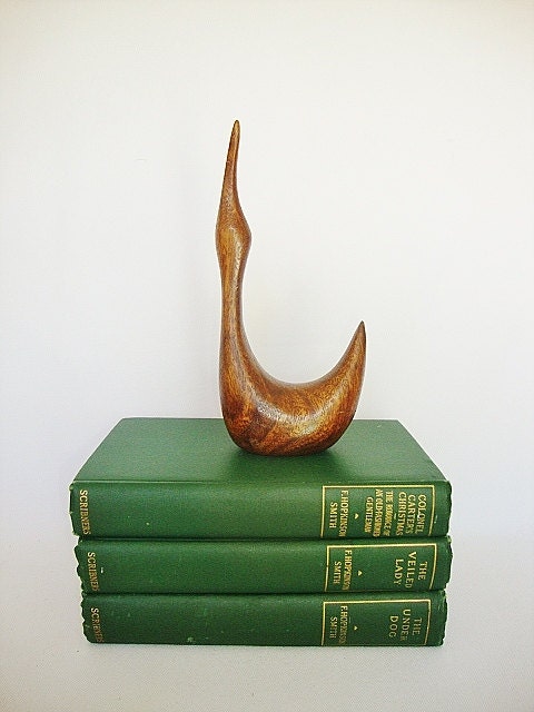 vintage carved wood bird