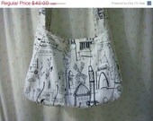 Spring Cleaning Sale Vintage 1970s Style Shoulder Bag, Repurposed Fabric