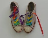 Rainbow Spotty Shoe Laces-Long