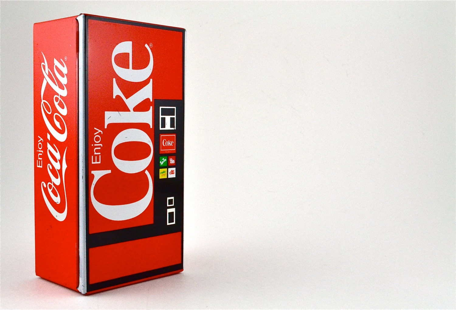 Coke Machine Bank - Collectible Coca-Cola Handkerchiefs Tin