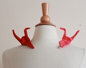 linen origami crane brooch made to order