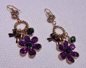 Summer 2013 Collection- Purple Daisy Bling Earrings