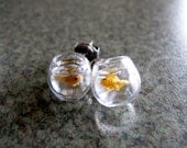 Goldfish Bowl Earrings Miniature Pet Gold Fish On The Go
