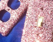 Pink Popsicle Glitter Switchplate / Outlet Cover Set of Two