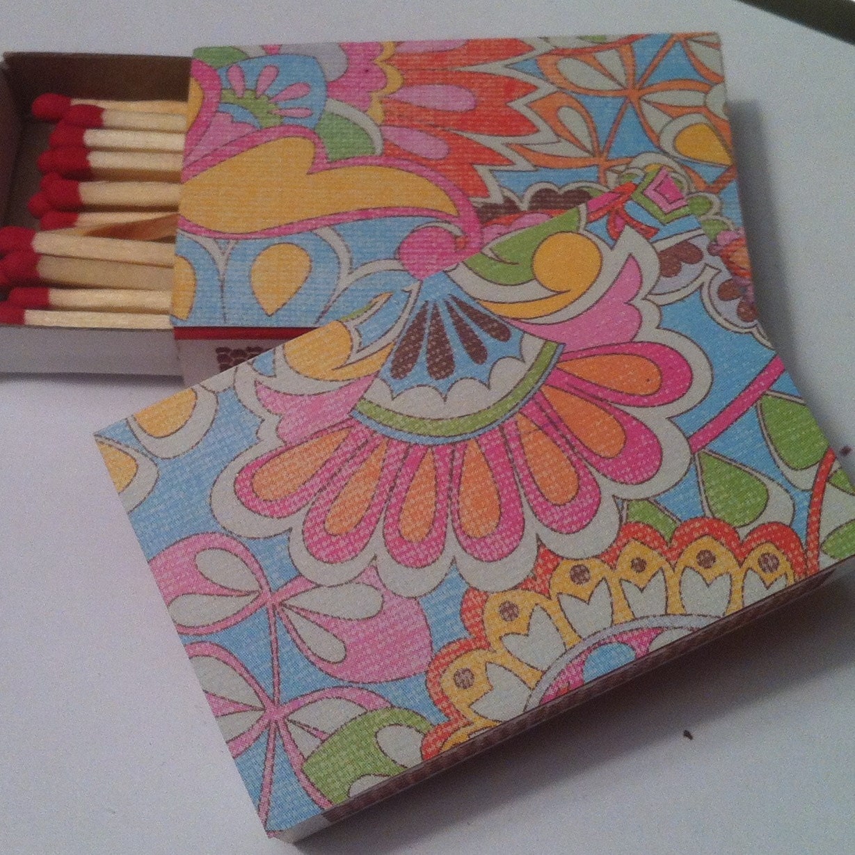 10 Matchbox Wedding Favors Floral - Pucci Print Style
