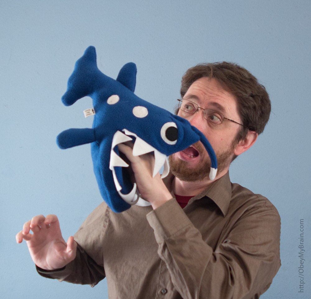 Small Angler Fish Plush - Blue