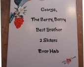 Berry,Berry Best Brother Hand painted tile shipped free in US.