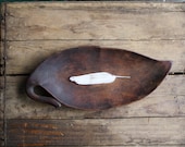 ON HOLD  vintage wooden leaf tray - littlebyrdvintage