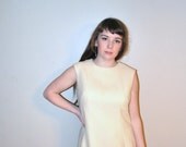 1960s wool shift dress // creamy white wool // on sale // 60s casual wedding dress